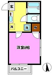 ベルパルク松戸 1Kの間取図画像
