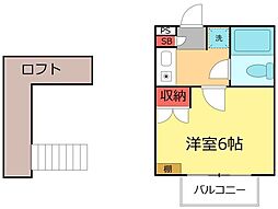 K・S新松戸クラブ 1Kの間取図画像