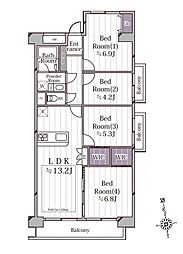 新松戸中央パークハウスB棟 4LDKの間取図画像