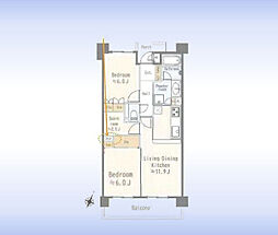 エステ・スクエア蕨 2SLDKの間取図画像