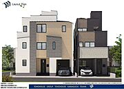 完成パース(1号棟は右側)