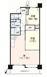 ライオンズプラザ蕨シティー 2LDKの間取図画像