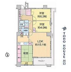 ライオンズプラザ川口 3LDKの間取図画像