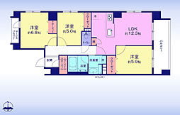 ライオンズステーションプラザ草加 3LDKの間取図画像