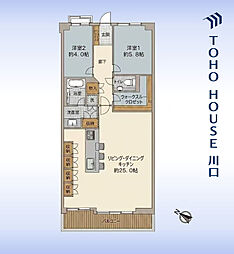 東急ドエルデュアルコート川口ウエストビュー 2LDKの間取図画像
