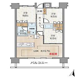エクセレントシティ西川口サウスコート 3LDKの間取図画像