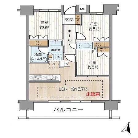3LDK 間取り