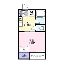 メゾンシラカワ江戸川 1Kの間取図画像
