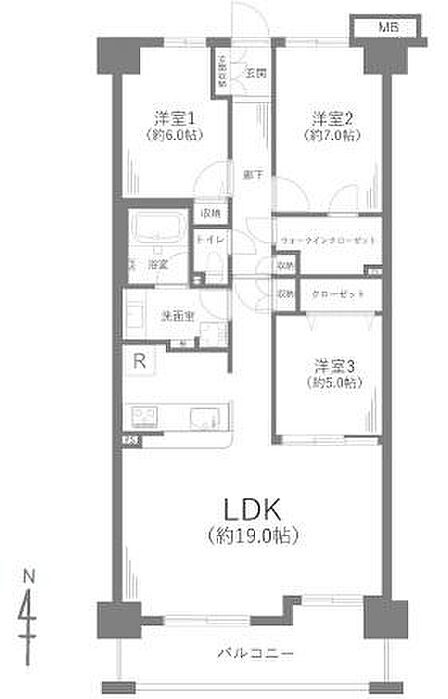 3LDK 間取り