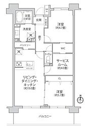 クリオ北新横浜伍番館 2SLDKの間取り