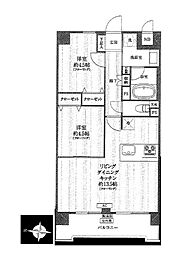 ロマネパーク大倉山 2LDKの間取図画像