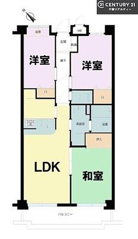 3LDKの魅力的な間取り!LDKはゆったりとした空間で、ご家族との団らん時間が、より一層充実したものになりますね家族との仲が深まり、自然と笑顔が増えそうです!