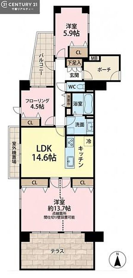 3LDKの魅力的な間取り!LDKはゆったりとした空間で、ご家族との団らん時間が、より一層充実したものになりますね。家族との仲が深まり、自然と笑顔が増えます!