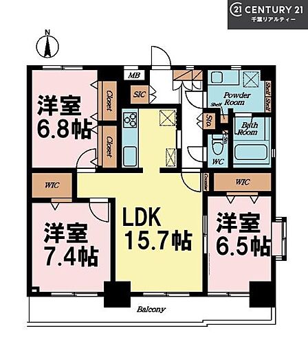 3LDKの魅力的な間取り!LDKはゆったりとした空間で、ご家族との団らん時間が、より一層充実したものになりますね家族との仲が深まり、自然と笑顔が増えそうです!