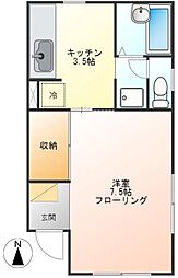マイ・ハイム 1Kの間取図画像