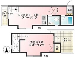 ペンパルU 1LDKの間取図画像