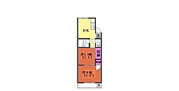 平成コーポ 2DKの間取図画像