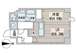 ルラシオン札幌駅前 1LDKの間取図画像