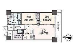 札幌市中央区北三条西12丁目マンション 2LDKの間取図画像