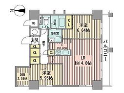 レシディア大通り西 2SLDKの間取図画像