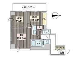 レジディアキタニジョウイースト2 2LDKの間取図画像