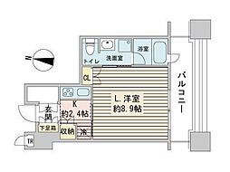ラフィネタワー札幌南3条 1Kの間取図画像