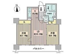 RESIDIA円山北五条 2LDKの間取図画像