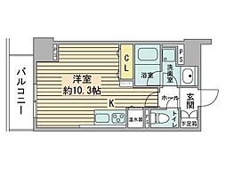 バロンドール ワンルームの間取図画像