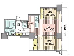 レジディア大通公園 2LDKの間取図画像