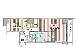 レジディア大通公園 1LDKの間取図画像