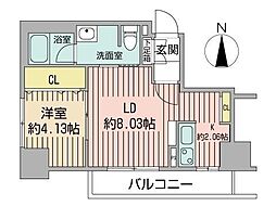 レシディア大通り西 1LDKの間取図画像