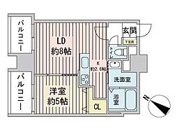 e′clair 1LDKの間取図画像
