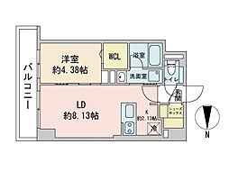 ASHMARUYAMA 1LDKの間取図画像