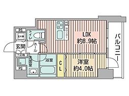 バロンドール 1LDKの間取図画像