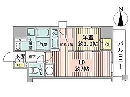 レシディア大通り西 1DKの間取図画像