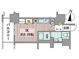 パシフィックタワー札幌 1Kの間取図画像