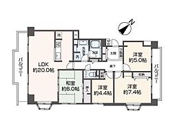 森林公園パークハウス西五番街C棟 4LDKの間取図画像