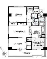 溝の口セントラルマンション 3LDKの間取図画像