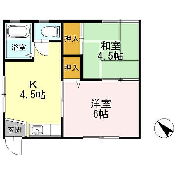 コーポ幸 ｜鳥取県鳥取市雲山(賃貸アパート2K・1階・30.00㎡)の写真 その2