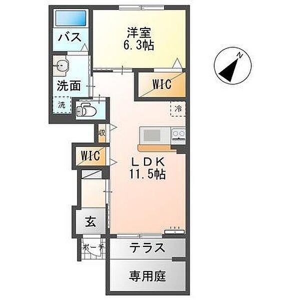 鳥取県鳥取市南安長２丁目(賃貸アパート1LDK・2階・46.00㎡)の写真 その2