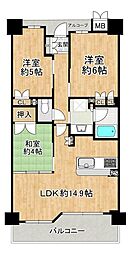 サンメゾン堺浅香駅前 3LDKの間取り