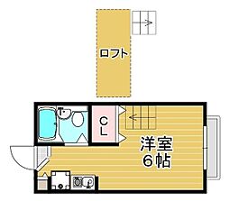 常盤ハイツ 1Kの間取図画像