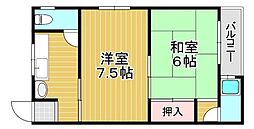 嶋川マンション 2Kの間取図画像