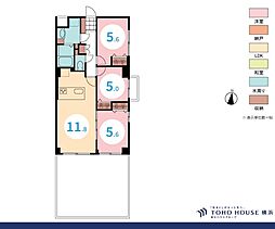 サウスヒルズ横浜弘明寺 3LDKの間取図画像