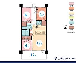 プロミライズ青葉台ステーションサイド 2SLDKの間取図画像