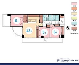 マイキャッスルセンター北2 3LDKの間取図画像