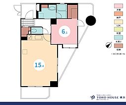 東急ドエルアルス横濱元町 1LDKの間取図画像