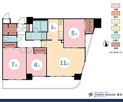 ネオマイム逗子 3LDKの間取図画像