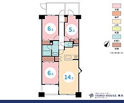 ドエル横浜鶴見 3LDKの間取図画像