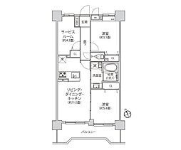 ナイスアーバン川崎駅前通り 2SLDKの間取図画像